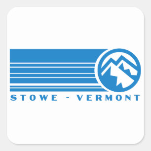Stowe Mountain Vermont Quadratischer Aufkleber