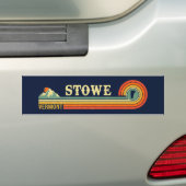 Stowe Mountain Vermont Retro Sunset Ski Souvenir Autoaufkleber (Auf Auto)