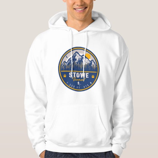 Stowe Mountain Vermont Retro Sunset Ski Souvenir Hoodie (Vorderseite)