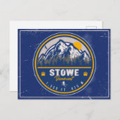 Stowe Mountain Vermont Retro Sunset Ski Souvenir Postkarte (Vorne/Hinten)