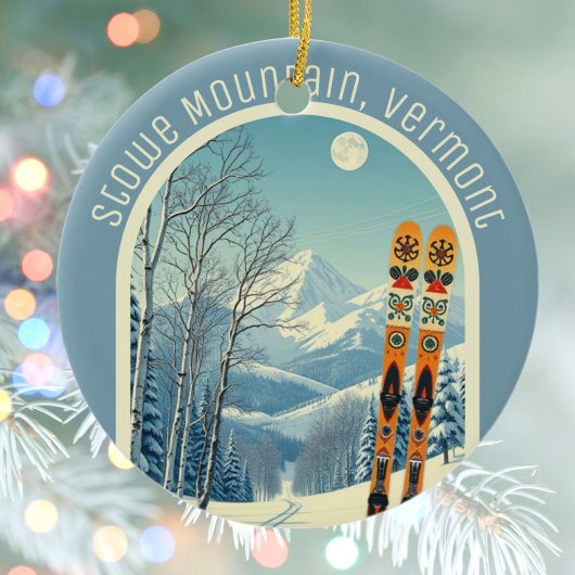 Stowe Mountain Vermont ski souvenir Keramik Ornament