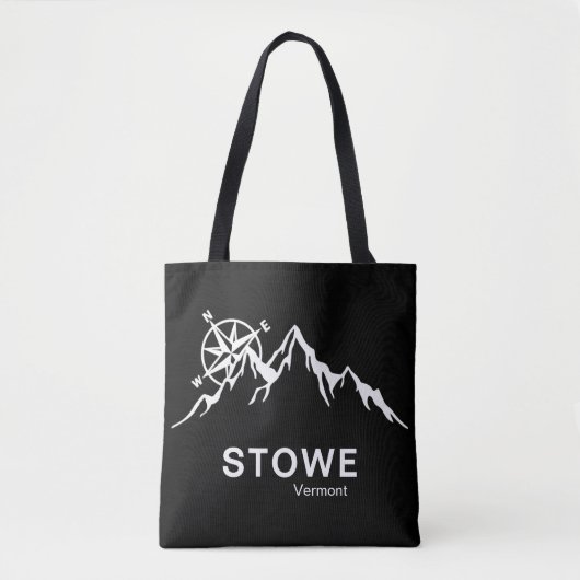 Stowe Vermont Black Shoulder Tote Tasche (Vorderseite)