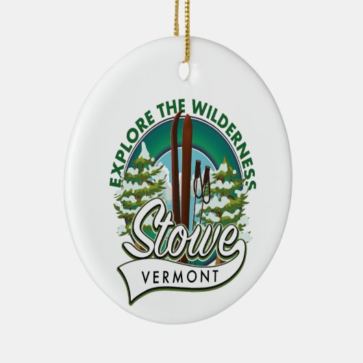 Stowe Vermont , Erforschen Sie das Wilderness-Skip Keramik Ornament (Rechts)