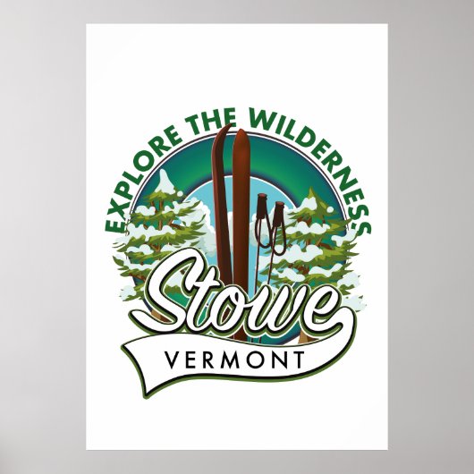 Stowe Vermont , Erforschen Sie das Wilderness-Skip Poster (Vorne)