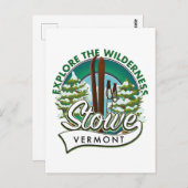 Stowe Vermont , Erforschen Sie das Wilderness-Skip Postkarte (Vorne/Hinten)