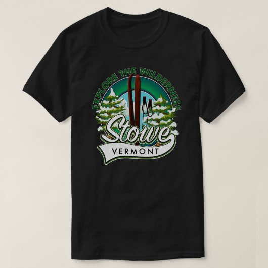 Stowe Vermont erkunden Wilderness Ski T-Shirt (Design vorne)