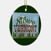 Stowe Vermont Fun Retro Snowy Mountains Keramik Ornament (Rechts)