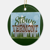 Stowe Vermont Fun Retro Snowy Mountains Keramik Ornament (Links)