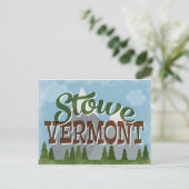 Stowe Vermont Fun Retro Snowy Mountains Postkarte (Stehend Vorderseite)