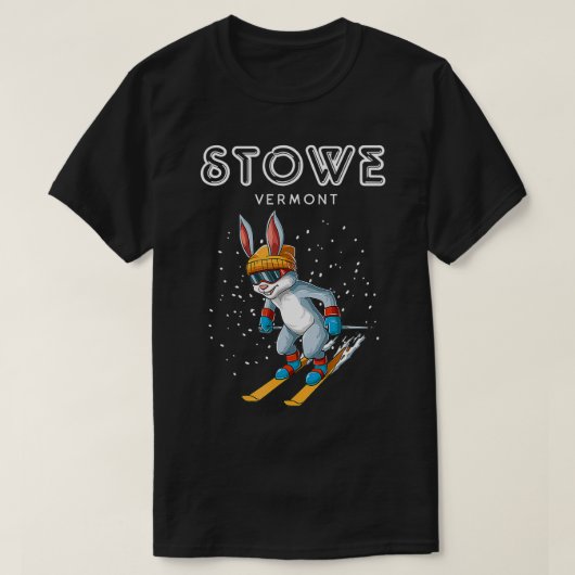 Stowe Vermont Funny Ski Rabbit T-Shirt (Design vorne)