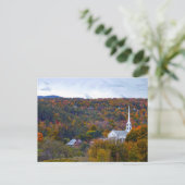 Stowe, Vermont, Gemeinde Kirche, Herbst Postkarte (Stehend Vorderseite)