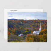 Stowe, Vermont, Gemeinde Kirche, Herbst Postkarte (Vorne/Hinten)