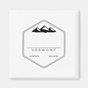 Stowe Vermont Graphic Vintag Snowboarding T Magnet
