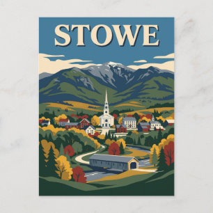 Stowe Vermont Green Mountains Herbstlaub Reise Postkarte