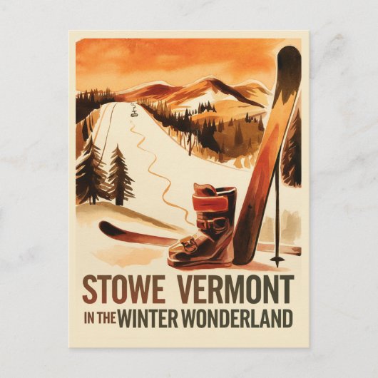 Stowe Vermont im Winterwunderland Postkarte (Vorderseite)