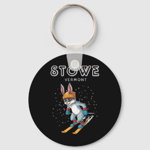 Stowe Vermont - Lustiger Ski-Hase  Schlüsselanhänger