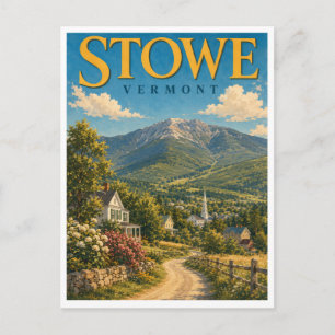 Stowe Vermont Mount Mansfield GeoSaga Postkarte