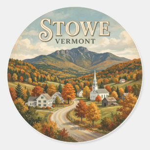 Stowe Vermont Runder Aufkleber