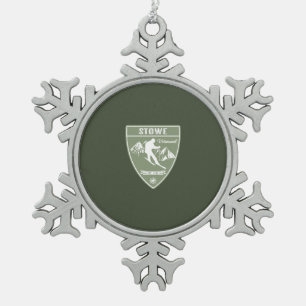 Stowe Vermont Schneeflocken Zinn-Ornament