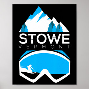 Stowe Vermont Skifahren Schnee Bedeckter Berg Tee Poster
