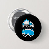 Stowe Vermont Skifahren Schneebedecktes T-Shirt Button (Vorne & Hinten)