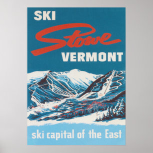 Stowe Vermont Vintage-Skiplakat Poster