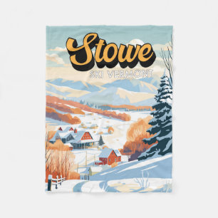 Stowe Vermont Winter Vintag Fleecedecke