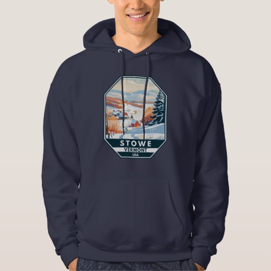 Stowe Vermont Winter Vintag Hoodie (Vorderseite)