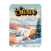 Stowe Vermont Winter Vintag Magnet (Vertikal)