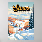 Stowe Vermont Winter Vintag Poster (Vorne)