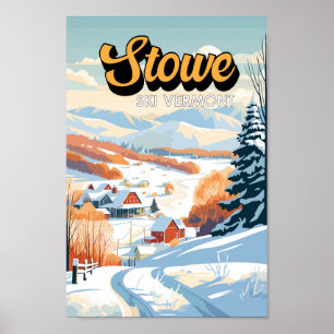 Stowe Vermont Winter Vintag Poster