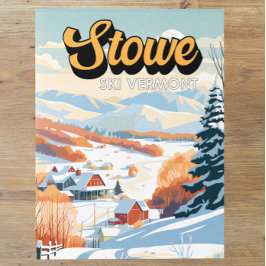 Stowe Vermont Winter Vintag Postkarte
