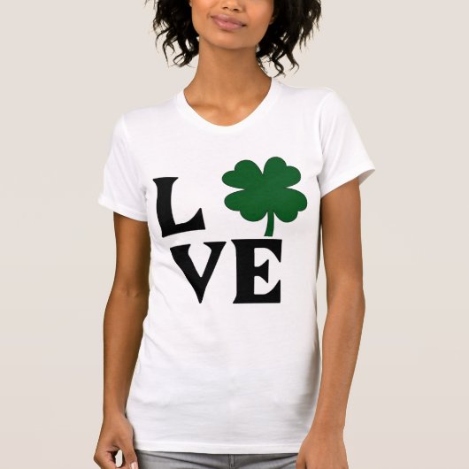 StPatricks Liebe Kleeblatt Jersey T-Shirt (Vorderseite)