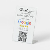 STR Google Review Scan QR Kurzer Begriff Sockelschild (Vorderseite)