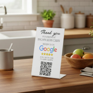 STR Google Review Scan QR Kurzer Begriff Sockelschild