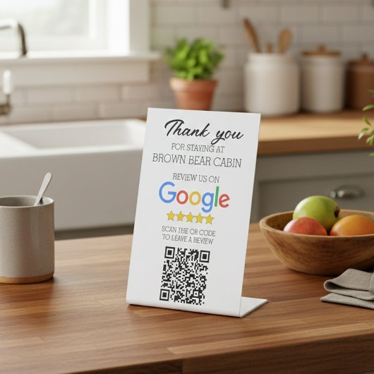 STR Google Review Scan QR Kurzer Begriff Sockelschild