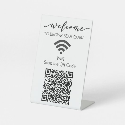 STR WIFI Scan QR Code Kurzer Begriff Urlaub Sockelschild (Vorderseite)