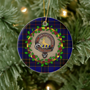 Strachan Abzeichen & Tartan Personalisierte Weihna Keramik Ornament