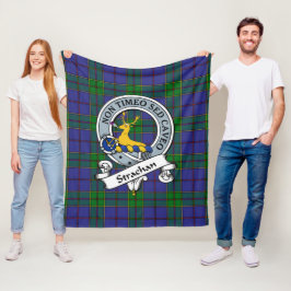 Strachan Clan Abzeichen Tartan Kariert Fleecedecke