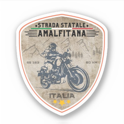 Strada statale 163 Amalfitana italian apls Aufkleber (Vorderseite)