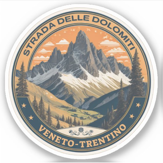 Strada statale 48 delle Dolomiti Aufkleber (Vorderseite)