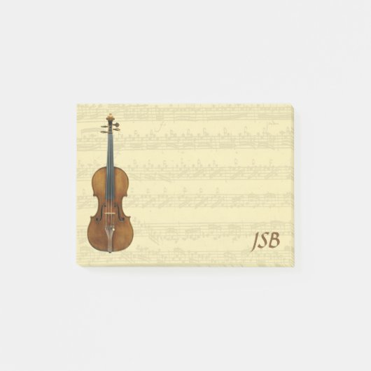 Stradivari Violine Bach Partita Post-it Klebezettel (Vorderseite)