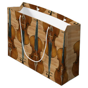 Stradivari Violinen-Quintett auf hölzernem Große Geschenktüte