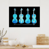 Stradivarius Geigen und Bugblauer Poster AB 8.99 (Küche)