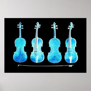 Stradivarius Geigen und Bugblauer Poster AB 8.99