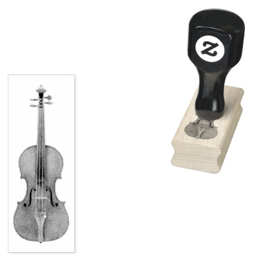 Stradivarius Violin Etched Look Reproduction Gummistempel (Stempel)
