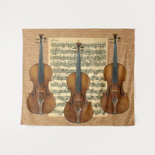 Stradivarius Violinen-Trio Bach Chaconne Wandteppich (Vorderseite (Horizontal))