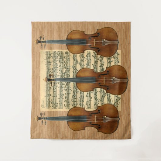 Stradivarius Violinen-Trio Bach Chaconne Wandteppich (Vorderseite)