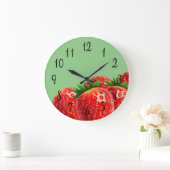 Straeberries Große Wanduhr (Zuhause)