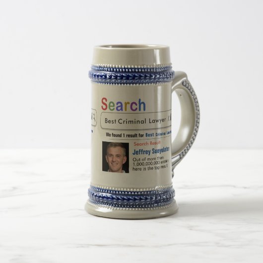 Strafanwalt Funny Custom Best Search Geschenk Tass Bierglas (VorderseiteRechts)